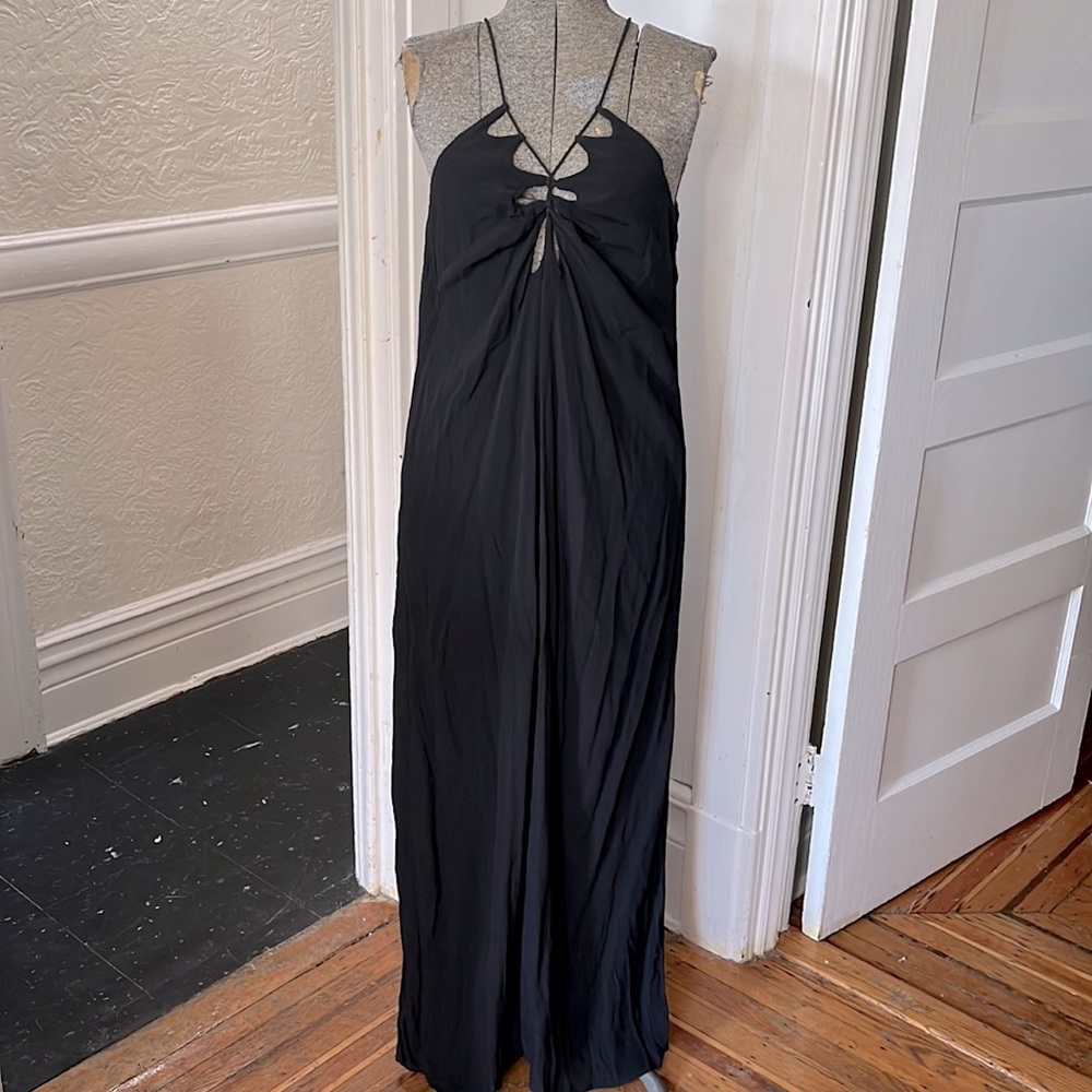 Need Supply Farrow NWT Avery Black Cutout Strappy Halter Summer Maxi Dress, sz M